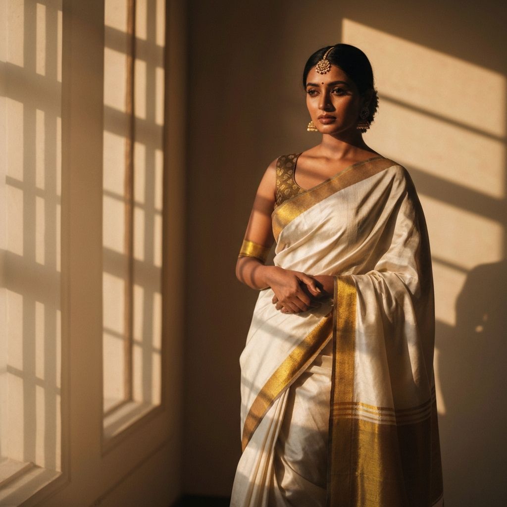 Raw silk threads in golden light